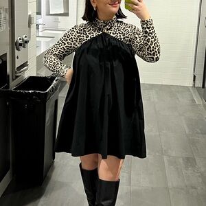 Black Halter Swing Dress